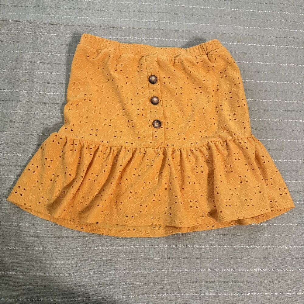 NWT Heart & Arrow Girls Yellow Orange Skirt With Button Size 12 Great Condition